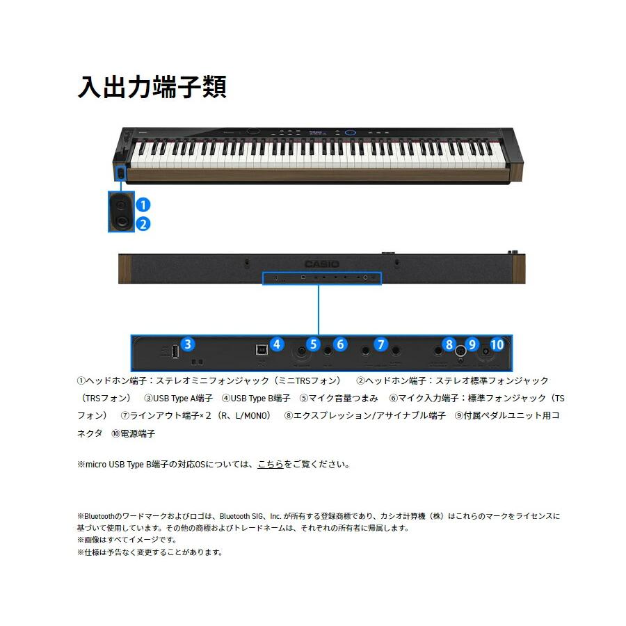 【配送設置対応(関西 京阪神エリア限定配送)】 CASIO PX-S6000BK 【専用スタンド、高低椅子、ヘッドフォン、巾着、クロスセット】カシオ 電子ピアノの画像