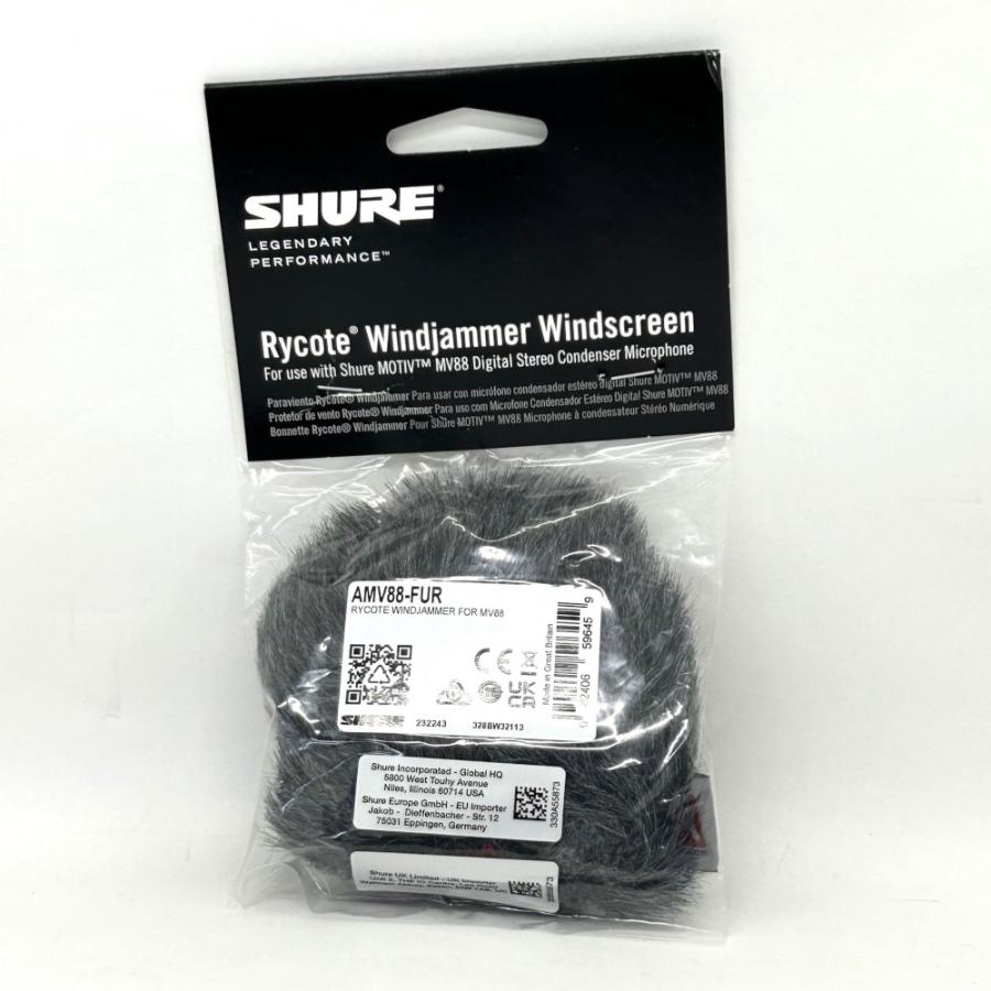 SHURE MV88マイク & Rycot AMV88-FURウインドジャマー