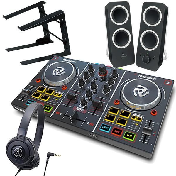 Numark DJコントローラー Party Mix ヘッドホン + スピーカー + PCスタンド セット Serato DJ Lite対応