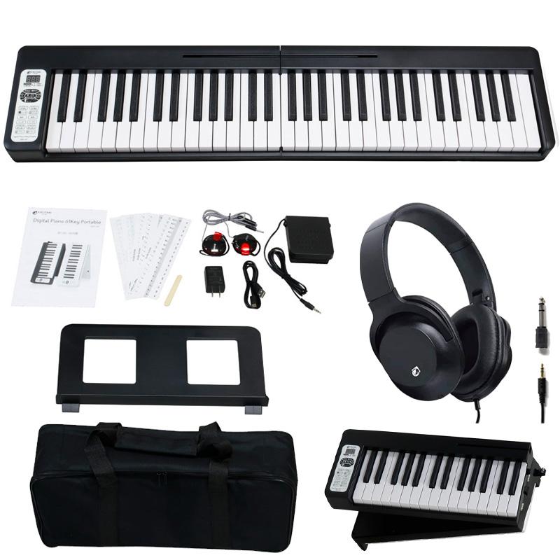 KIKUTANI ポータブルデジタルピアノ 61鍵盤 KDP-61P 充電式 KIKUTANI KDP-61P 61鍵盤 キクタニ 折りたたみ式電子ピアノ