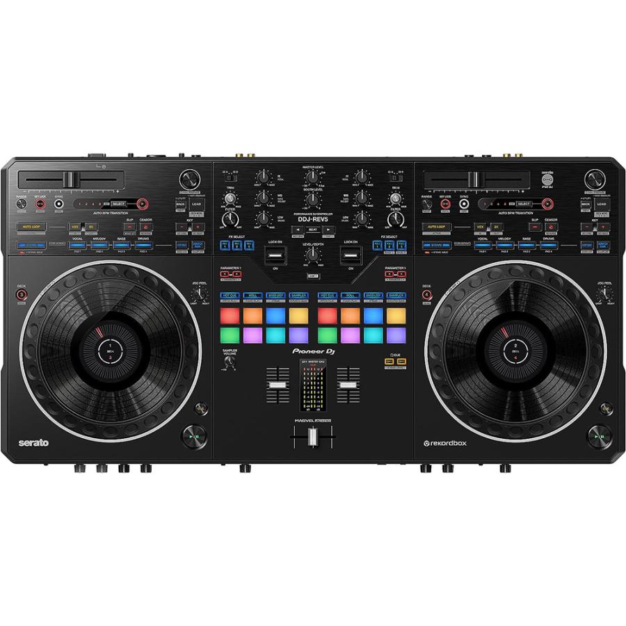 DJコントローラー DDJ-REV5 + ヘッドホン HDJ-CUE1 + ダストカバー 【ステアリングホイールクイックリリースアダプターホイールハブアダプター】 セット