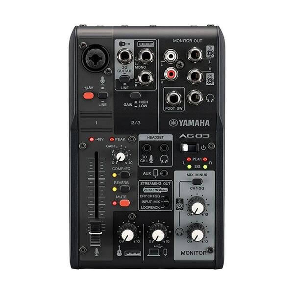 YAMAHA ライブストリーミングミキサー AG03MK2 B ブラック YAMAHA ライブストリーミングミキサー AG03MK2 B ブラック