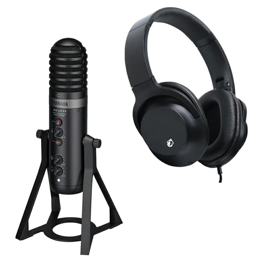 YAMAHA ヤマハ USB マイクロホン AG01 B + KHP001 ヘッドホン【送料 