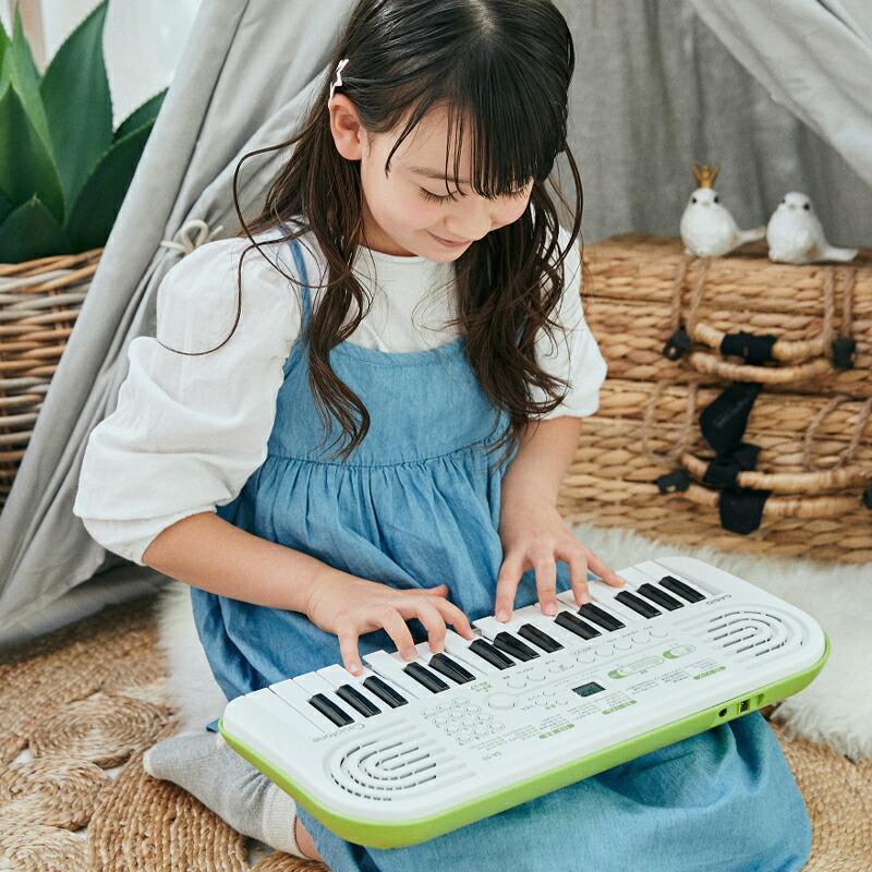 CASIO ミニ鍵盤キーボード SA-50(ホワイト) + 持ち運びに便利なバッグ(ブラック)  セット【お名前ドレミシール付】｜mikigakki｜06