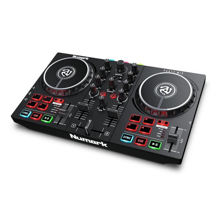 Numark DJコントローラー Party Mix 2 + ヘッドホンKHP + PCスタンド + 