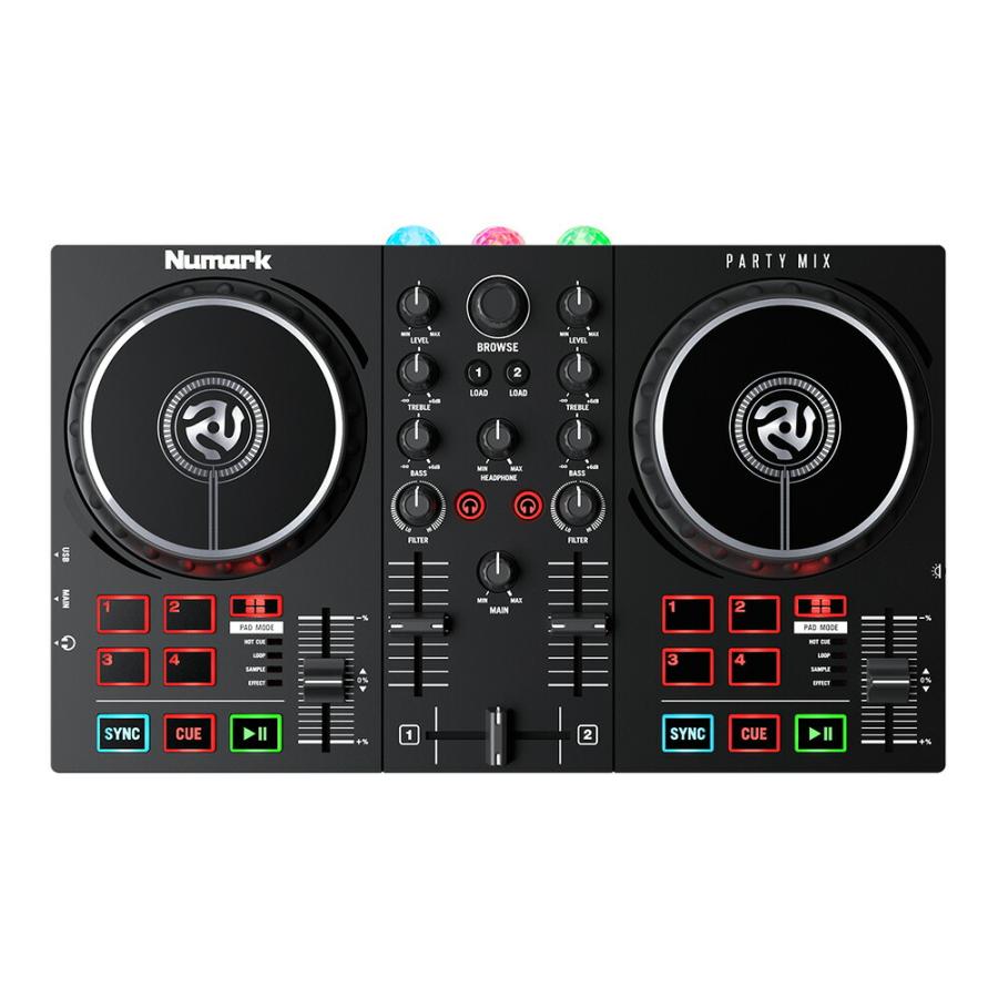 Numark  DJコントローラー Party Mix 2 + ヘッドホンKHP + PCスタンド + スピーカー Z150セット｜mikigakki｜06