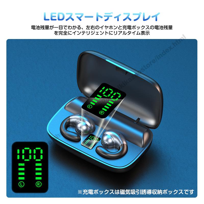 ＼Bluetooth5.4／骨伝導イヤホン ワイヤレスイヤホン Bluetooth ブルートゥースイヤホン タッチ制御 左右分離型 防水 大容量充電ケース付き LED残量表示 軽量 | ブランド登録なし | 08