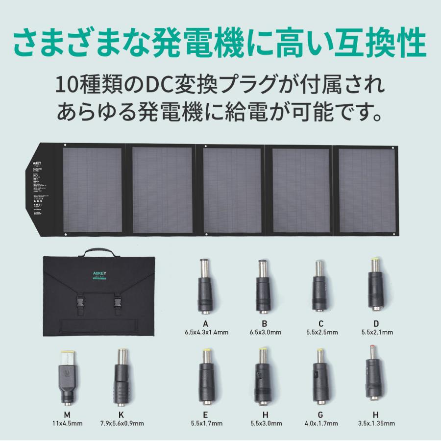 ソーラーチャージャー ソーラーパネル 120W 折りたたみ式/USB出力/DC出力 高変換効率 防災 AUKEY オーキー SP-GP12-BKの画像