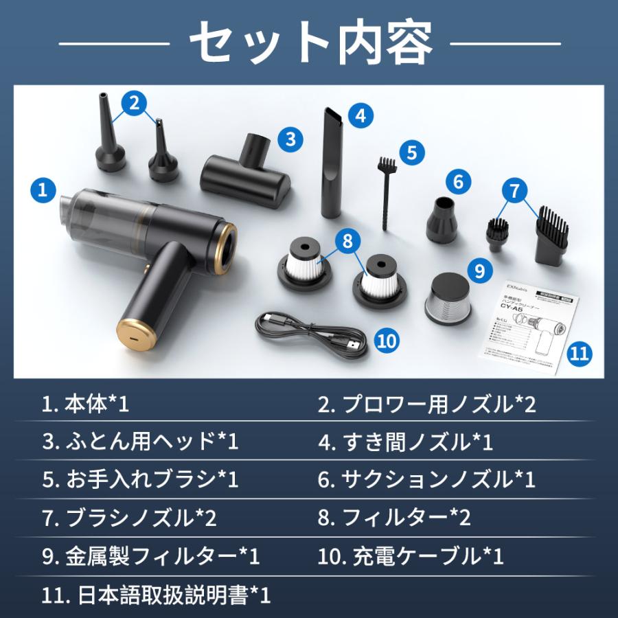 Hokonui 【年末年始感謝限定クーポン】ハンディクリーナー 掃除機 車用