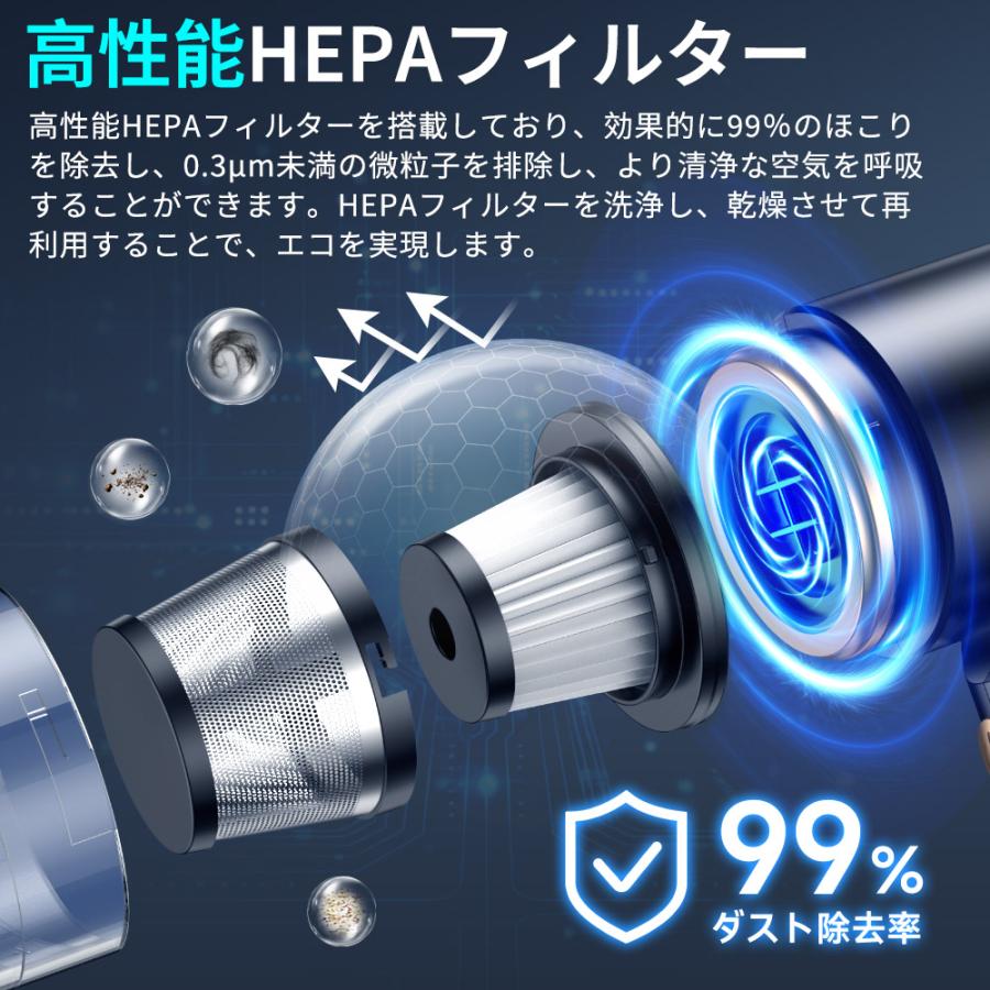 【限定クーポン3080円】ハンディクリーナー 車用掃除機 ハンディ掃除機 小型掃除機 多機能 コードレス掃除機 パワフル 強力吸引 ミニ 軽量 車内 家庭用 爆買 | Hokonui | 11