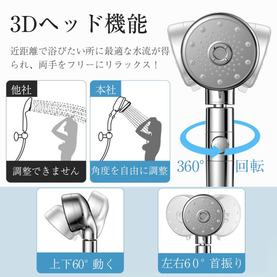 Hokonui 【新モデル】シャワーヘッド マイクロナノバブル 塩素除去 3D