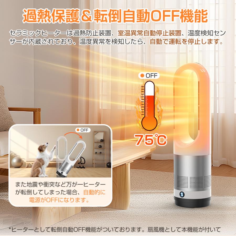 羽なし扇風機 タワーファン　冷暖兼用　冷風/暖風 自動首振り　リモコン付 Amazon | Great Home JP 羽なし扇風機 タワーファン ヒーター