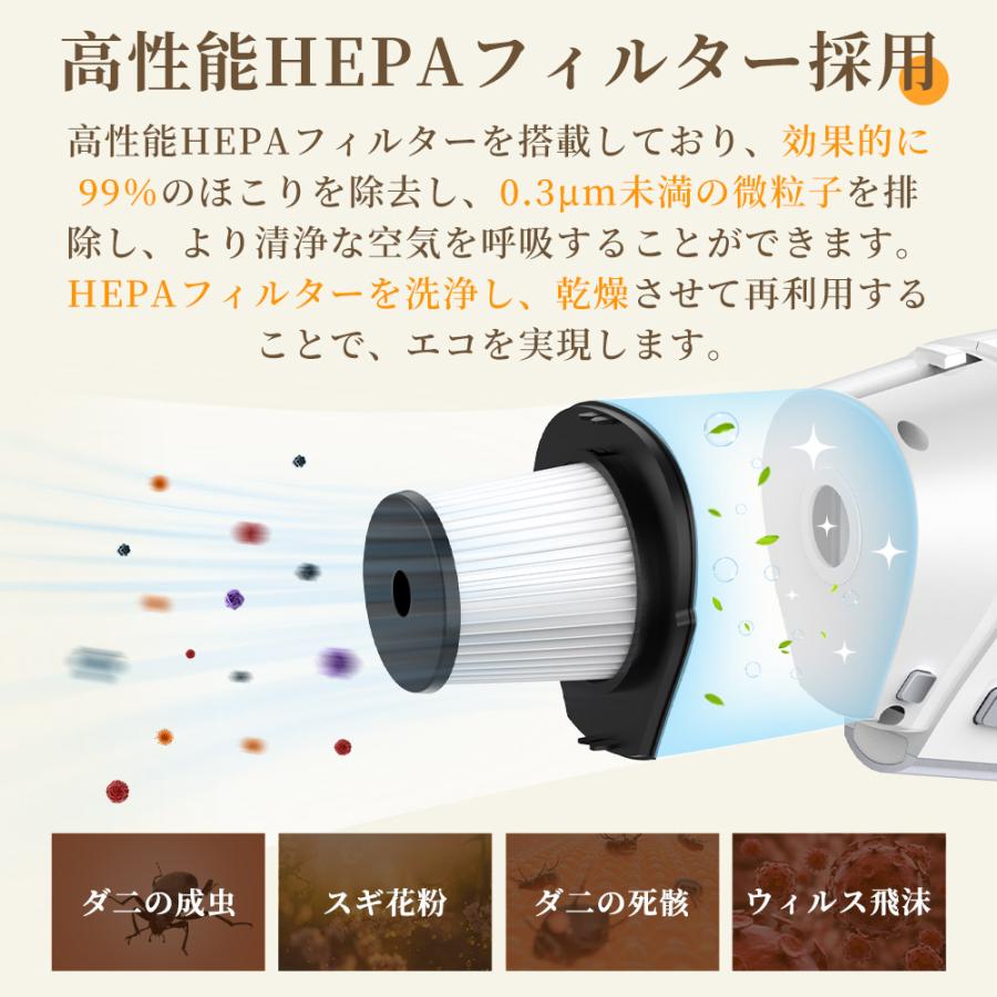 【限定クーポン4780円】掃除機 2段階強力吸引 コードレス掃除機 スティッククリーナー ハンディクリーナー スティック掃除機 ハンディー掃除機 フィルター家庭用の画像