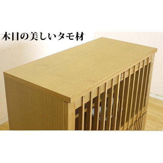 国産 90-4キャビネット 和風収納家具 リビング収納 和風食器棚 飾り棚