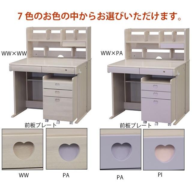 学習机 ライト付き ウエンジブラウン 勉強机 パソコンデスク 組み替えデスク キッズ家具 デスク ワゴン ライト 棚 椅子別売り｜mikitty｜09