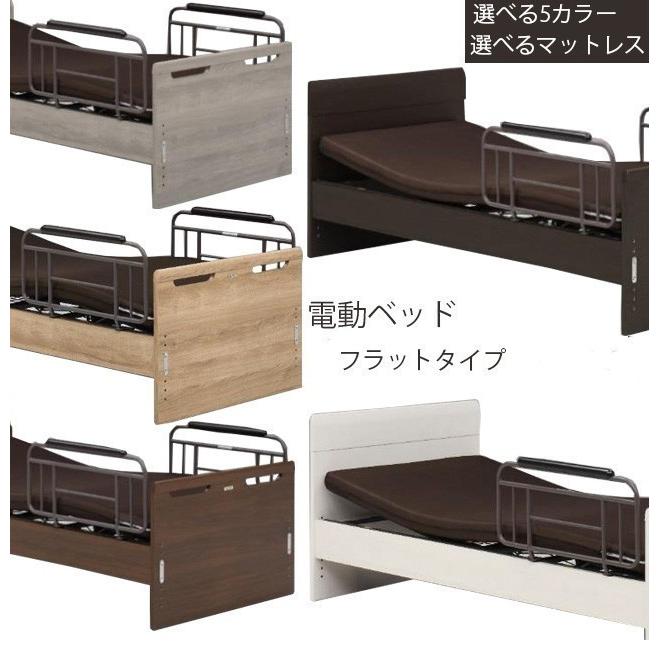電動ベッド 2モーター フラットタイプ 床面高さ6段階調節 シングルベッド マットレス グランツ社 介護ベッド 電動リクライニングベッド |  | 01