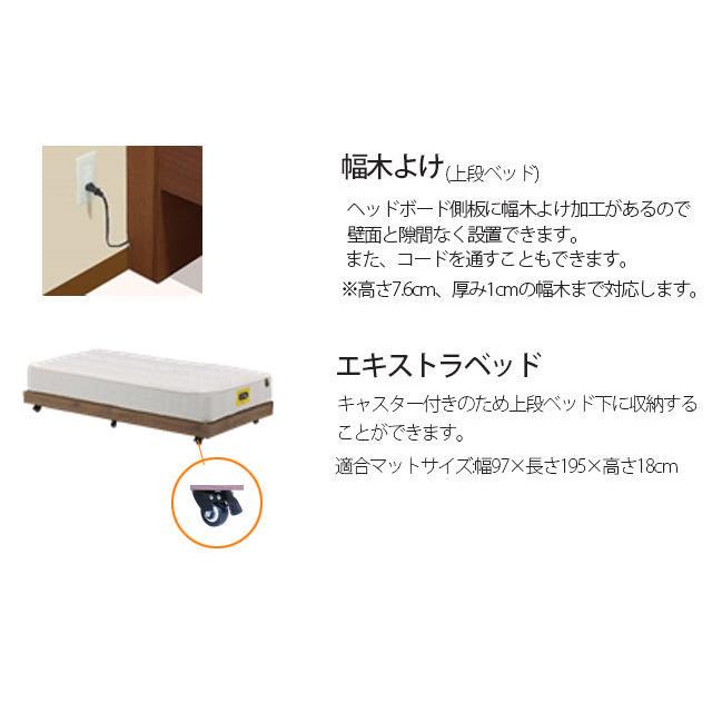 親子ベッド 2段ベッド ナチュラル シングルベッド フレームのみ 木製 子ベッド 子供部屋 キッズ家具 マットレス別売り グランツ社 |  | 03