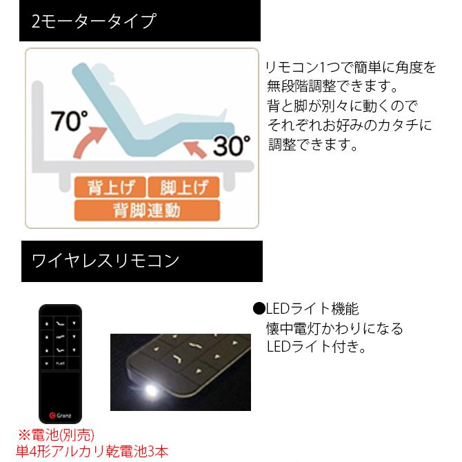 リクライニングベッド 電動ベッド 2モーター セミダブルベッド 宮付き LED照明付き ベッド ワイヤレスリモコン付き |  | 05