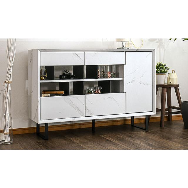 キャビネット 幅120cm ディスプレイ収納 木製 収納棚 収納ラック 仕切り板 間仕切り 小物収納 扉 リビング収納 サイドボード スチール脚 |  | 10