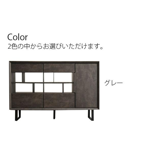 キャビネット 幅120cm ディスプレイ収納 木製 収納棚 収納ラック 仕切り板 間仕切り 小物収納 扉 リビング収納 サイドボード スチール脚 |  | 07