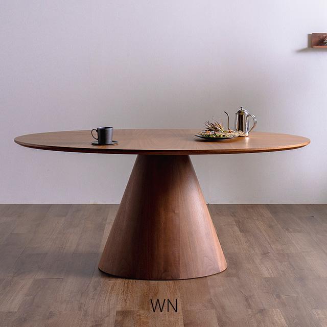 ダイニングテーブルのみ 楕円 幅165cm 食卓テーブル 突板 おしゃれ