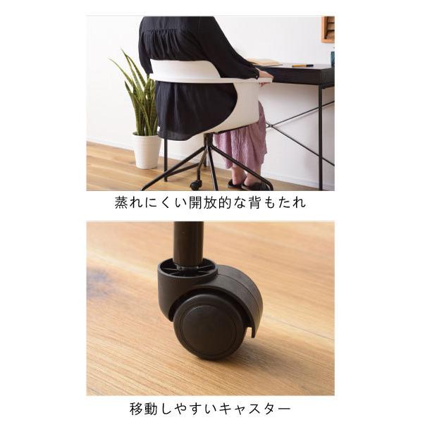 美しいラインをまとったデスクチェア チェア 椅子 イス キャスター付き 肘付き 合成皮革 ソフトレザー 組立品 事務椅子 事務イス_4