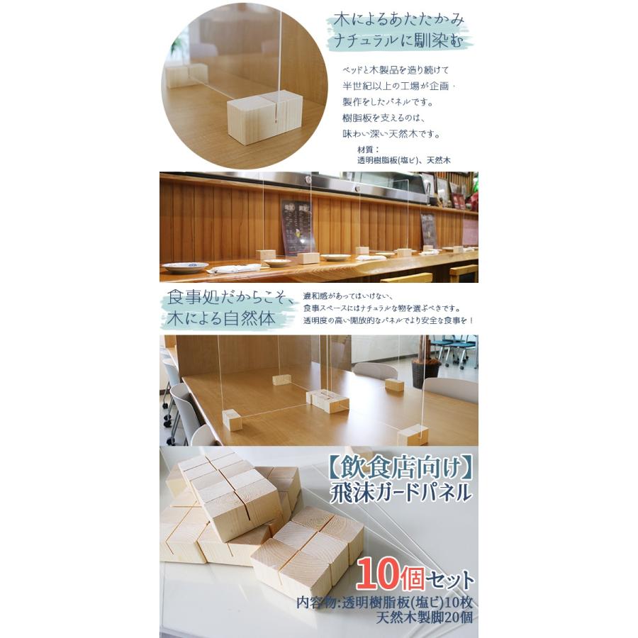 アクリルパネル アクリルボード アクリルパーテーション コロナウィルス感染防止 飛沫感染防止 飛沫ガードパネル(L)10個setの画像