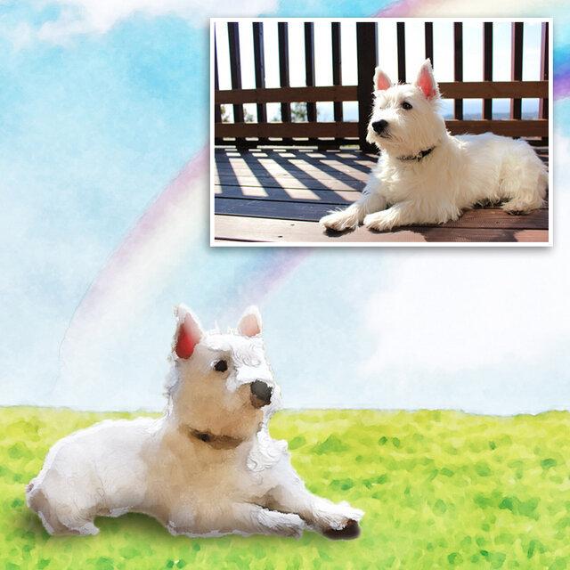 虹の橋 ペット 供養 似顔絵 メモリアル まってるよ。 うちの子ポスター グリーフケア y014 |  | 03