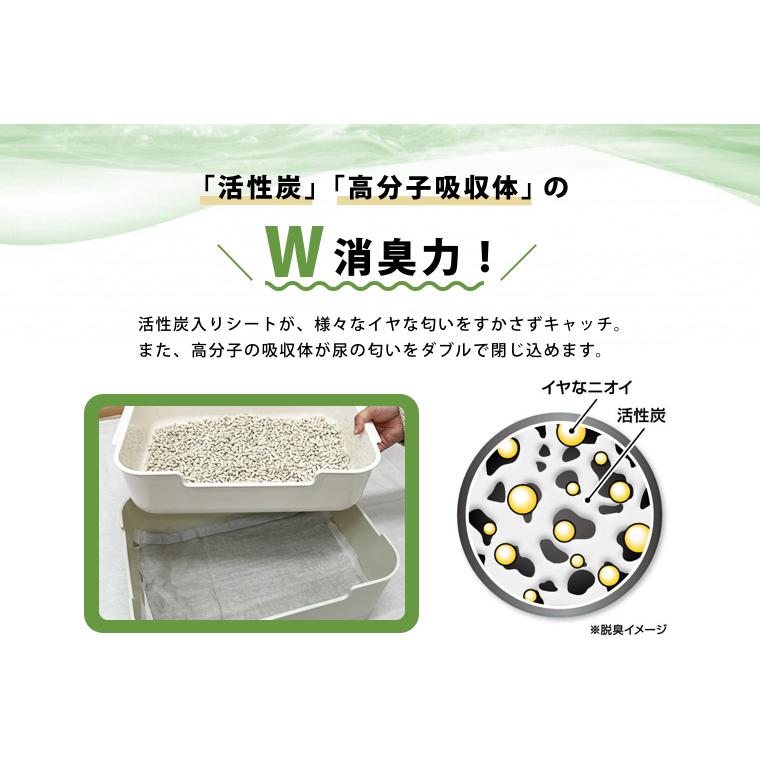 猫用システムトイレ用シート 30枚 15枚×2袋 各社システムトイレ共通 国産 可燃ごみOK  強力脱臭 三ヶ日ガーデン 活性炭 |  | 03