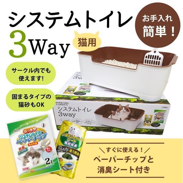 猫トイレ本体セット3Way コンパクト　シート・チップ付　システム・固まる・崩れる3種類対応　子猫・成猫・ハイシニア猫 小さい箱もかわいい 三ヶ日ガーデン | 