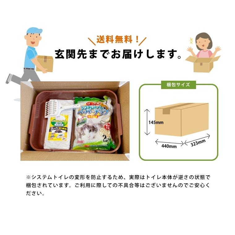 猫トイレ本体セット3Way コンパクト シート・チップ付 システム