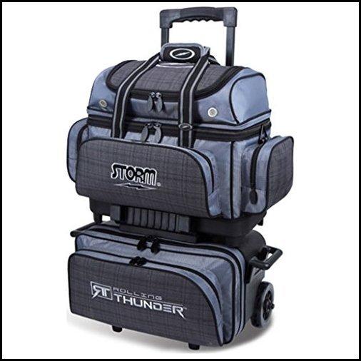 新品 Storm Bowling Products 4ボール ローリングサンダー Products ボーリングバッグ 4ボール Bowling 格子縞 グレー ブラック B0723bd61m Mikke ストア
