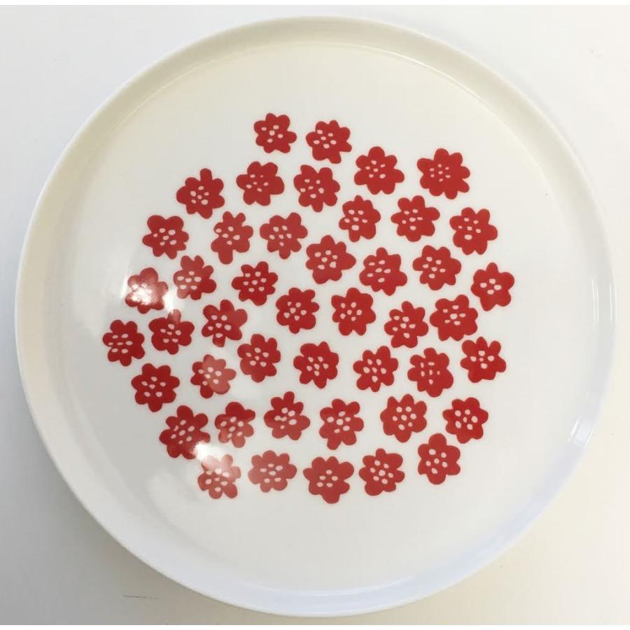 marimekko（マリメッコ） PUKETTI PLATE 20CM ホワイト×レッド 日本