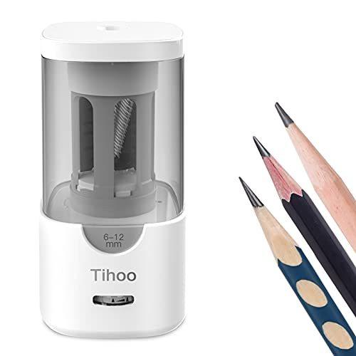 Tihoo 電動鉛筆削り えんぴつ削り Acアダプター 6 12mm鉛筆 色鉛筆 ダ削り防止 芯