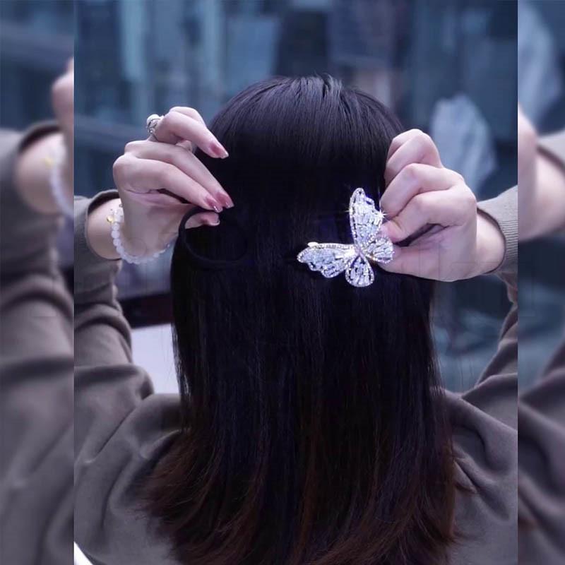 ヘアアクセサリー 髪飾り ラインストーン へアクリップ 蝶 ラインストーン 高品質 髪飾り 髪留め きらきら