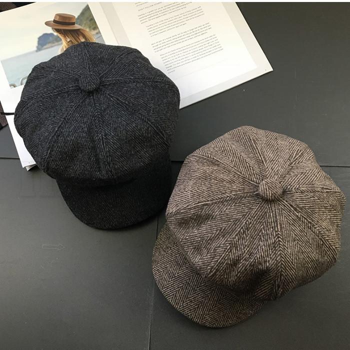 美品 GANGSTERVILLE ウール ストライプ キャスケット ブラック M 美品 GANGSTERVILLE ウール ストライプ キャスケット ブラック M