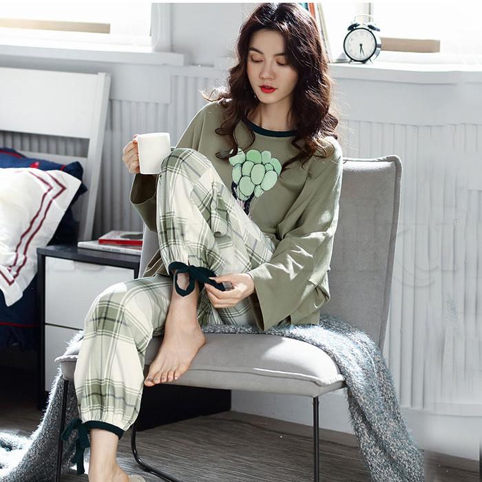 送料無料 パジャマ レディース 長袖 キャラクター柄 上下セット服 部屋