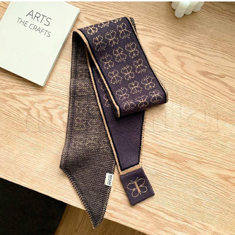 美品 クリストファーネメス ネクタイ風マフラー スカーフ ネックウォーマー ニットマフラー レディース スカーフ 細長い