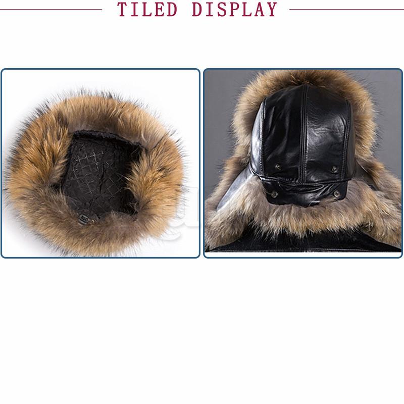 送料無料 飛行帽 パイロット キャップ ファー帽子 本革 メンズ 防寒