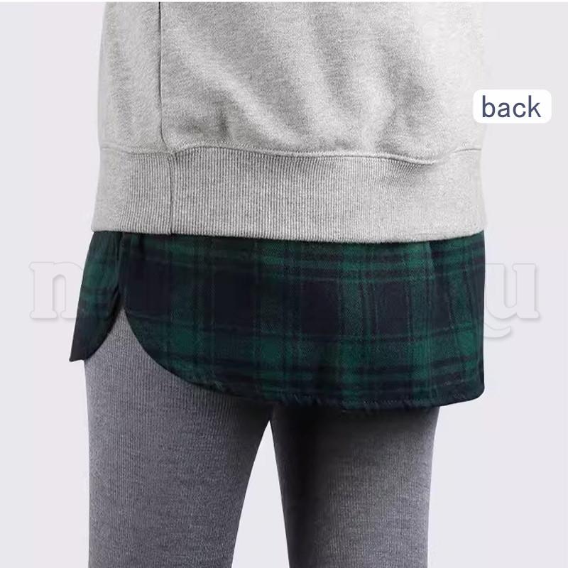 付け裾 重ね着風裾 つけシャツ インナー 腹巻き フェイクレイヤード レイヤード風 サイドスリット チェック柄 無地 レディース 大きいサイズ |  | 06