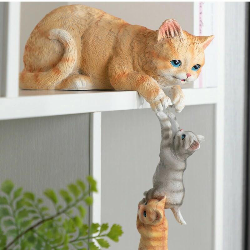 置物 おしゃれ オブジェ 猫 ねこ 熊 くま 親子 ガーデン ガーデニング