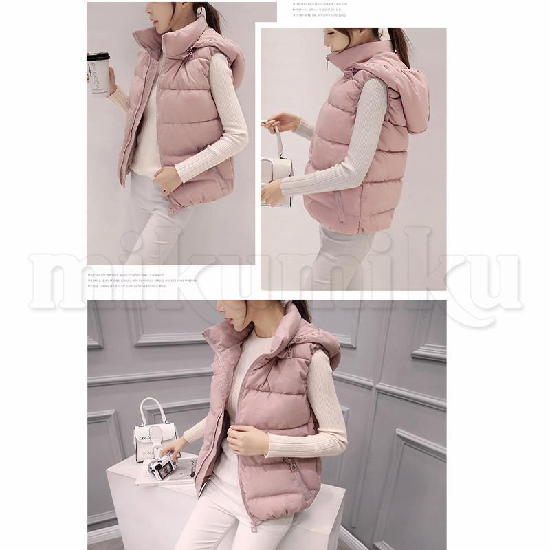 ダウンベスト ショートベスト レディース 中綿ベスト 前開き