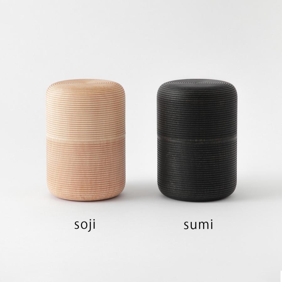 【未使用品】我戸幹男商店 KARMI 徳 Soji 山中漆器 我戸幹男商店 KARMI 俵 SOJI SUMI 茶筒 山中漆器 G1344 GATO