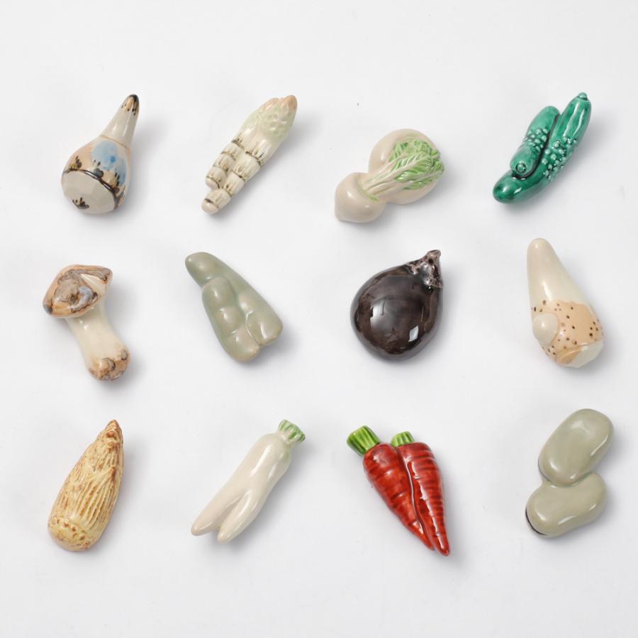 桐箱入り 京野菜箸置き(12個) 六兵衛窯 清水焼 ハンドメイド