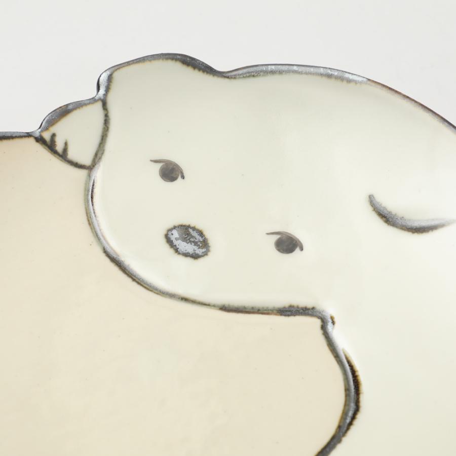 狗児皿 大 約17cm 六兵衛窯 清水焼き 京都 仔犬 神坂雪佳 爆買 : 京都