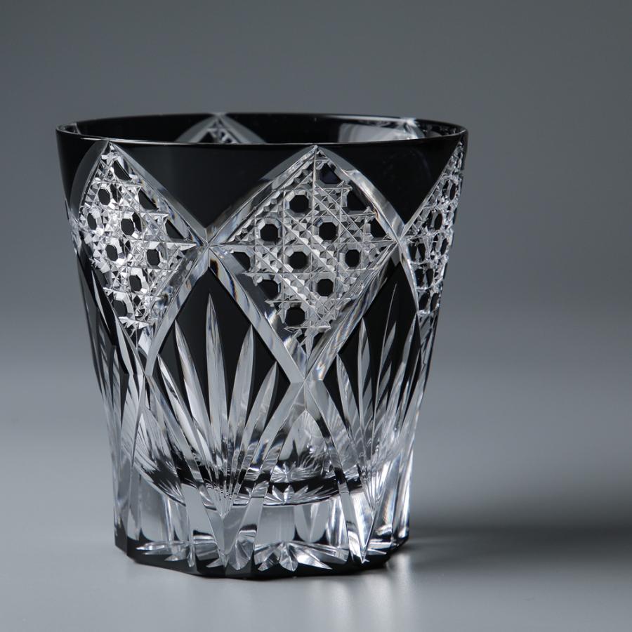 ガラス工芸品B ロックグラス 田島硝子 江戸 黒切子 江戸ガラス : 京都匙亀