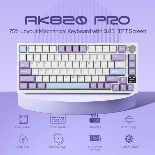 EPOMAKER Ajazz AK820 Pro ゲーミングキーボード 75% ガスケット搭載