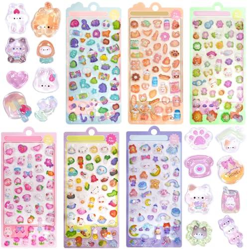 Seiunn 3dシール ぷくぷくシール 可愛い 【6種セット】 カートゥーン