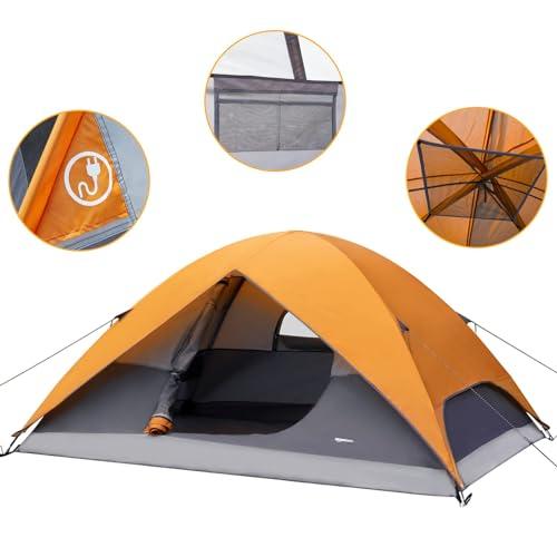 Amazonベーシックテント　4人用　ランドステーションのインナーテントに Amazonベーシック テント ドーム型 4人用 レインフライ付き 2.7 x 2.1