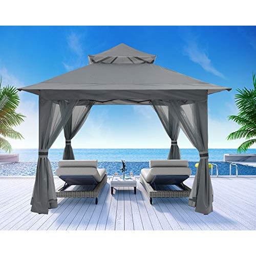 ABCCANOPY ワンタッチタープテント 3mx3m センターロック付き サイド